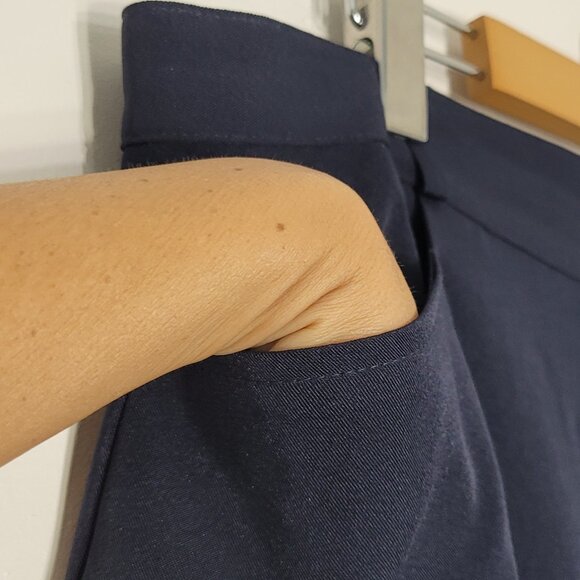 Stephanie Blue Pockets High Rise Straight Wide Leg Dress Pants Plus Size 20 - Picture 6 of 12